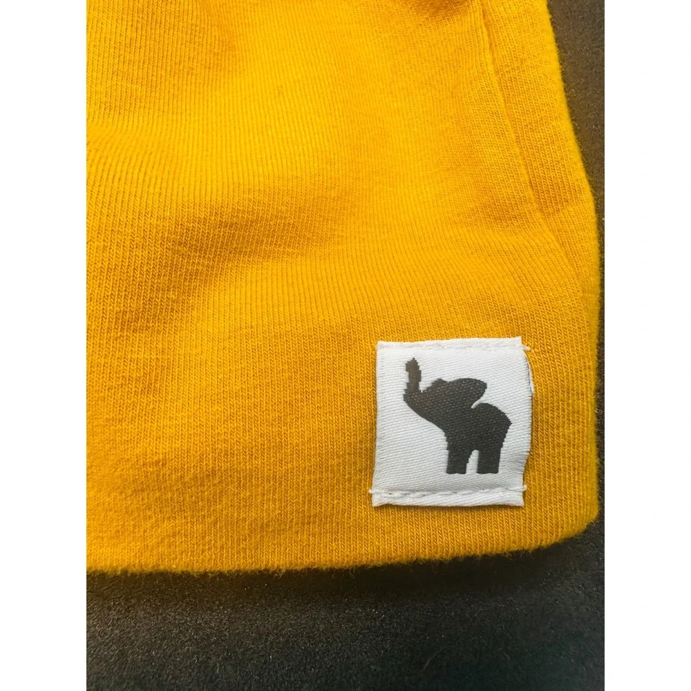 The Giggling Peanut Mustard Yellow‎ Beanie Faux Fur Pom Pom Toddler Child NWT